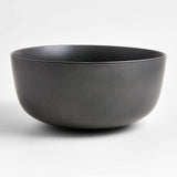 Wren Dark Grey Matte Stoneware Serving Bowl.