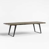 Yukon Weathered Grey Live Edge Solid Wood Dining Table.