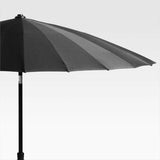 9' Dome Black Outdoor Patio Umbrella.