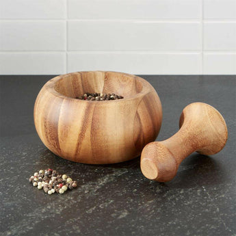 Acacia Mortar and Pestle.