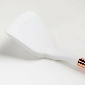 Ada White Silicone Turner with Copper Handle.
