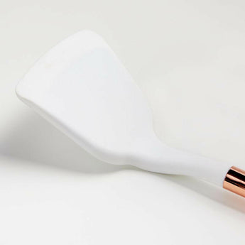 Ada White Silicone Turner with Copper Handle.
