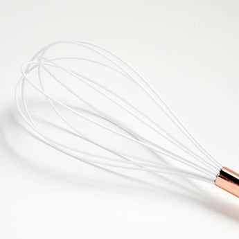 Ada White Silicone Whisk with Copper Handle.