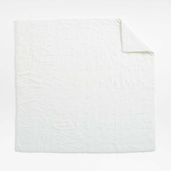 Aire Crinkle Cotton Linen Blend Cream Euro Bed Pillow Sham.