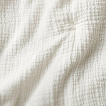 Aire Crinkle Cotton Linen Blend Cream Euro Bed Pillow Sham.