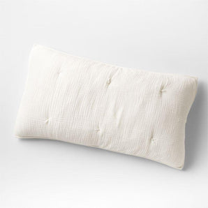 Aire Crinkle Cotton Linen Blend Cream King Bed Pillow Sham.