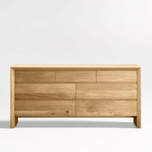 Baja 7-Drawer White Oak Wood Dresser.
