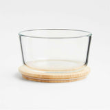 4-Cup Round Glass Storage Container with Bamboo Lid.