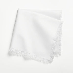 Craft Crisp White Cotton Fringe Napkin.
