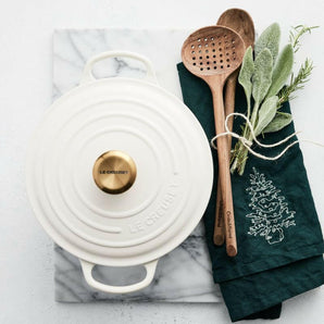 Crate & Barrel Acacia Slotted Spoon.