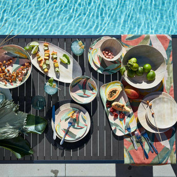 Faux Bois Melamine Dinner Plate.