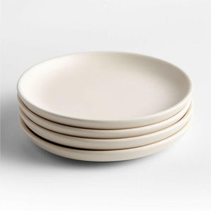 Craft Linen White Ceramic Coasters, Set of 4