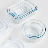 Crate & Barrel 10- Piece Glass Storage Set.