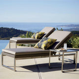 Dune Nesting Tables with Painted Glass Set of Two.