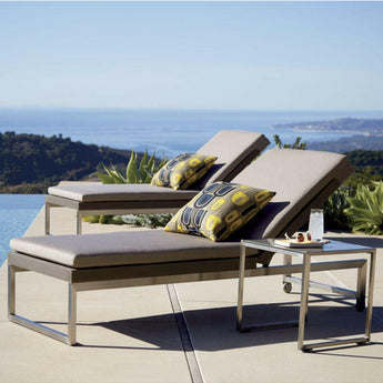 Dune Nesting Tables with Painted Glass Set of Two.
