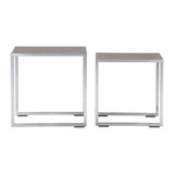 Dune Nesting Tables with Painted Glass Set of Two.