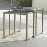 Dune Nesting Tables with Painted Glass Set of Two.
