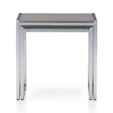 Dune Nesting Tables with Painted Glass Set of Two.