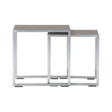 Dune Nesting Tables with Painted Glass Set of Two.