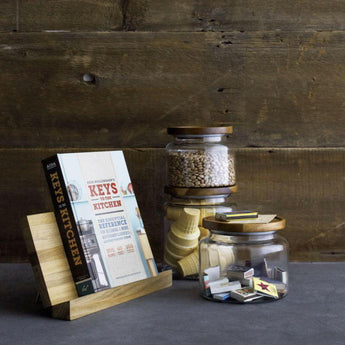 Montana 48 oz. Small Acacia and Glass Jar.