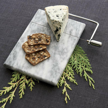 French Kitchen Marble Cheese Board with Slicer.
