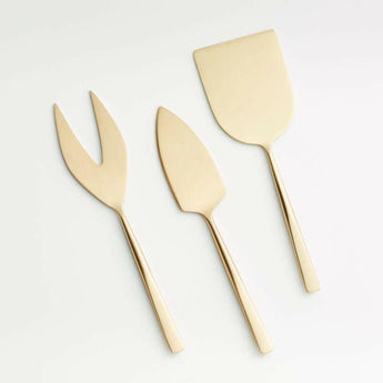 Gold Cheese Knives Set of 3.