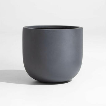Junio Small Round Dark Grey Planter 13".
