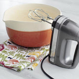 KitchenAid® Silver 9-Speed Contour Hand Mixer.