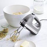 KitchenAid® Silver 9-Speed Contour Hand Mixer.