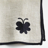 Embroidered Butterfly Botanicals Cocktail Napkins by Lucia Eames™, Set of 4.