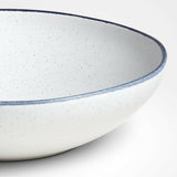 Lina Matte Blue Stripe Low Bowl.