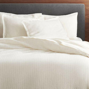 Linen Pinstripe Duvet Cover.
