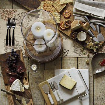 Set of 3 Marble Handle Cheese Knives.
