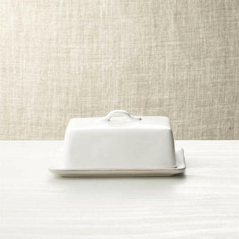 Marin White Covered Butter Dish.