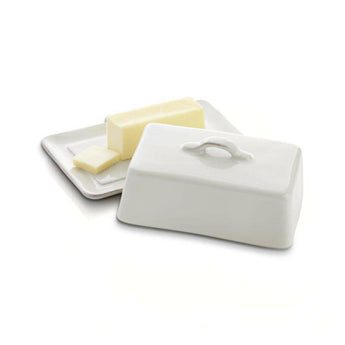 Marin White Covered Butter Dish.