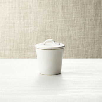 Marin White Sugar Bowl with Lid.