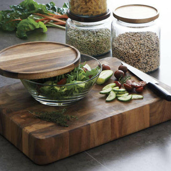 Montana 64 oz. Acacia and Glass Jar.