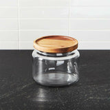 Montana 48 oz. Small Acacia and Glass Jar.