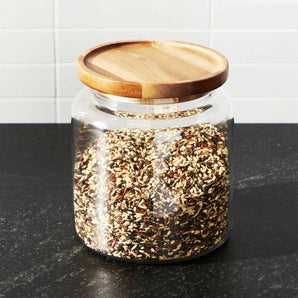 Montana 96 oz. Acacia and Glass Jar.