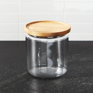Montana 64 oz. Acacia and Glass Jar.