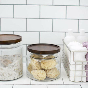 Montana 96 oz. Acacia and Glass Jar.