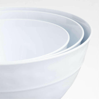 Orabel White Melamine Mixing Bowls with Lids, Set of 3.