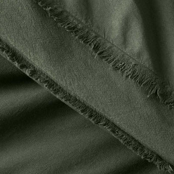 Organic Cotton Ficus Green Eyelash Fringe Duvet Cover.