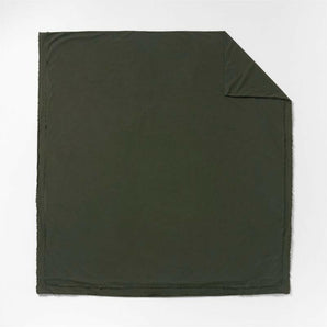 Organic Cotton Ficus Green Eyelash Fringe Duvet Cover.