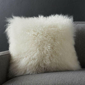 Pelliccia Ivory 16" Pillow with Feather-Down Insert
