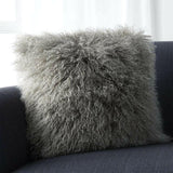 Pelliccia Silver Grey 16" Pillow with Down-Alternative Insert.
