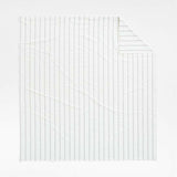 Organic Percale Cotton Striped Pewter Grey Standard Pillow Sham.