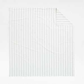 Organic Percale Cotton Striped Pewter Grey Standard Pillow Sham.