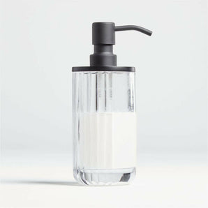 Ribbed Glass Soap Pump.