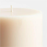 Ribbed Linen Pillar Candle.